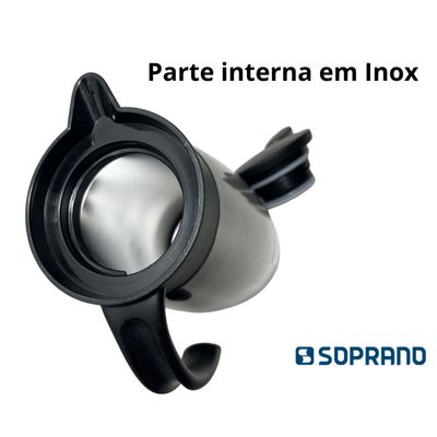 Bule Térmico Soprano 1 Litro Aço Inox Com Gatilho Fendi