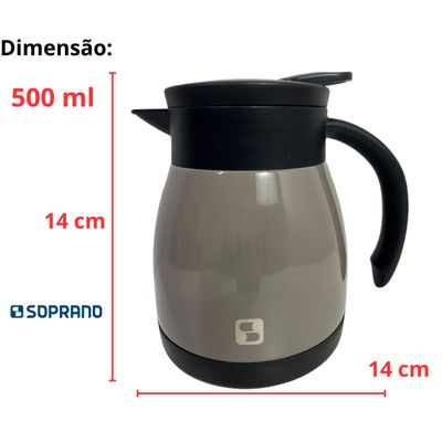 Bule Inox Elegance Garrafa Térmica Para Chá Café Água 500ml Fendi