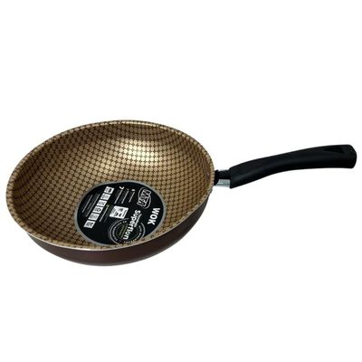 Frigideira Antiaderente Wok 24cm 2,8l Cor Chocolate