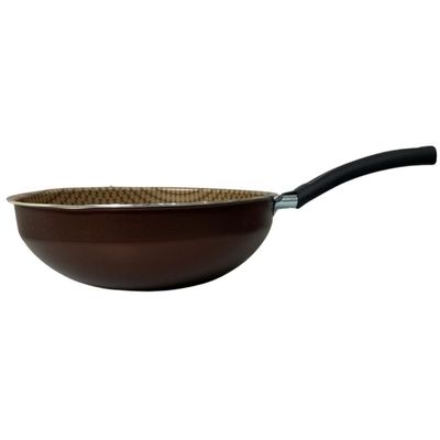 Frigideira Antiaderente Wok 24cm 2,8l Cor Chocolate