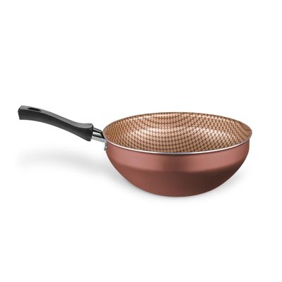 Frigideira Antiaderente Wok 24cm 2,8l Cor Chocolate