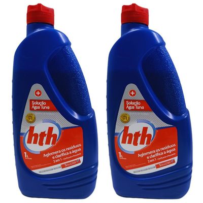 Kit 02 HTH Solução Água Turva Super Decantador 1L