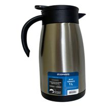 Bule Térmico Soprano 1 Litro Aço Inox Com Gatilho Prateado