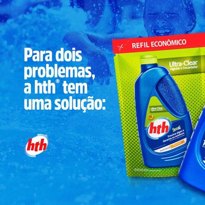 Kit 03 HTH Ultra Clear Algicida e Decantador 2 em 1 900ml