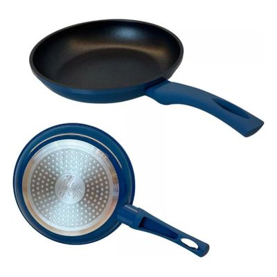 Frigideira Ceramica Antiaderente Frita Sem Óleo Indução Cor Azul
