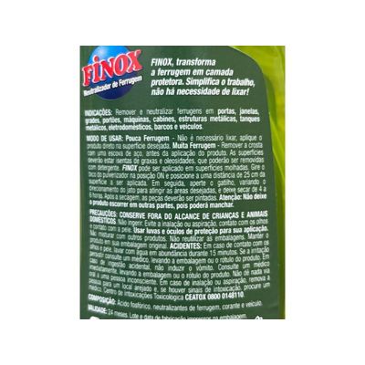 KIT 02 Tira Ferrugem Neutralizador Decapante Finox 500 Ml 02 Und