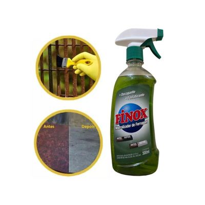 KIT 02 Tira Ferrugem Neutralizador Decapante Finox 500 Ml 02 Und