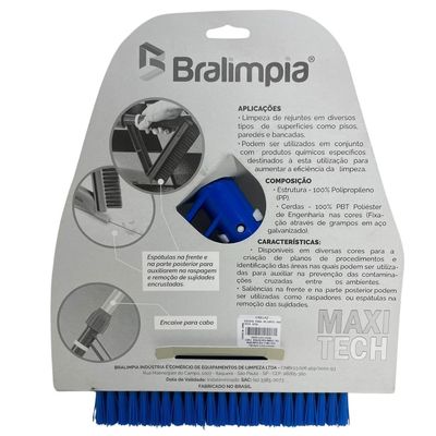 Escova Sem Cabo Para Rejunte Maxi Tech Bralimpia Azul