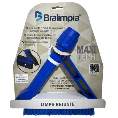 Escova Sem Cabo Para Rejunte Maxi Tech Bralimpia Azul