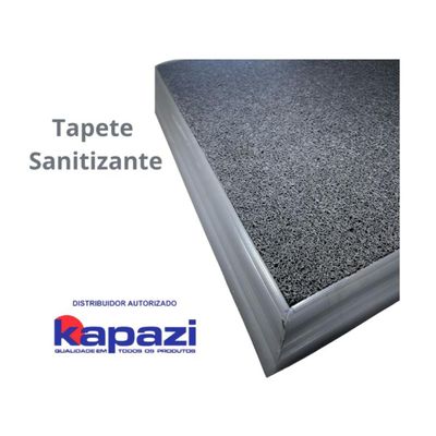 Tapete Sanitizante Kapazi Cinza Com Borda 5cm 90 X 130cm