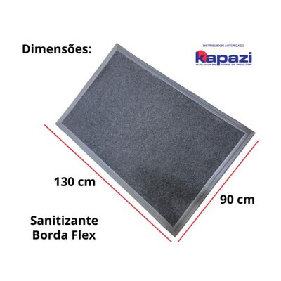 Tapete Sanitizante Kapazi Cinza Com Borda 5cm 90 X 130cm