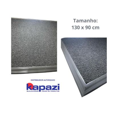 Tapete Sanitizante Kapazi Cinza Com Borda 5cm 90 X 130cm