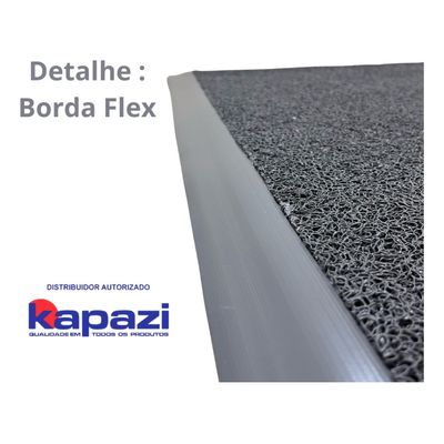 Tapete Sanitizante Kapazi Cinza Com Borda 5cm 90 X 130cm