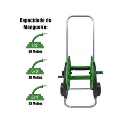 Suporte Mangueira Jardim Carrinho Enrolador Com Rodas Trapp