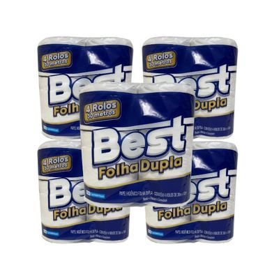 Papel Higiênico Best Folha Dupla 05 Pct C/4 Rolos Kit