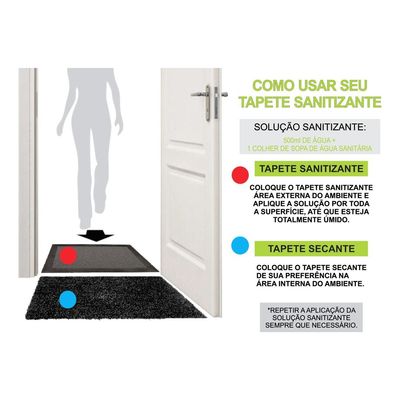 Tapete Sanitizante Kapazi Bege Com Borda 5cm 90 X 130cm