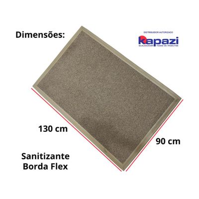 Tapete Sanitizante Kapazi Bege Com Borda 5cm 90 X 130cm