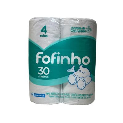 Papel Higiênico Fofinho Simples 05 Pct C/4 Rolos Cha Verde