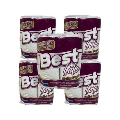 Papel Higiênico Best Lite Folha Dupla 05 Pct C/4 Rolos Kit
