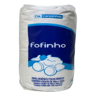 Papel Higiênico Fofinho Simples 05 Pct C/4 Rolos Neutro