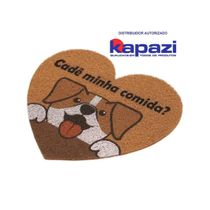 Capacho Vinil Pet Dog Heart Cadê Minha Comida 55cm X 60cm Comprimento 60 Cm Cor Marrom Desenho Do Tecido Dog Cadê Minha Comida Largura 55 Cm