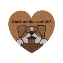 Capacho Vinil Pet Dog Heart Cadê Minha Comida 55cm X 60cm Comprimento 60 Cm Cor Marrom Desenho Do Tecido Dog Cadê Minha Comida Largura 55 Cm