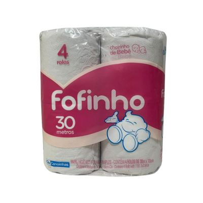 Papel Higiênico Fofinho Simples 05 Pct C/4 Rolos Cheiro Baby