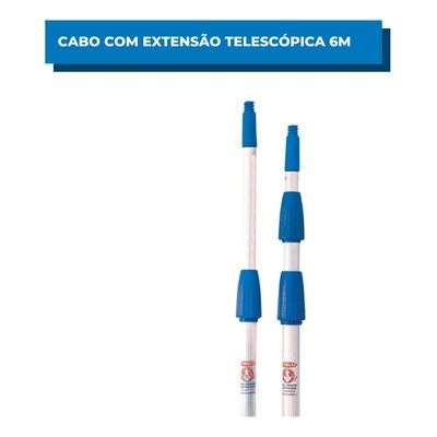 Cabo De Alumínio Extensão Telescópica 6 Metros 3 Estágios
