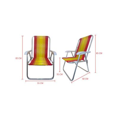 Cadeira De Praia Alta Nylon Encosto Alto Aluminio Ronchetti