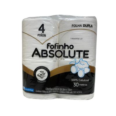 Papel Higiênico Fofinho Duplo Absolute 05 Pct C/4 Rolos Kit