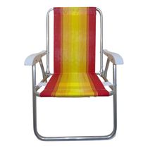 Cadeira De Praia Alta Nylon Encosto Alto Aluminio Ronchetti