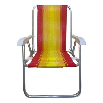 Cadeira De Praia Alta Nylon Encosto Alto Aluminio Ronchetti