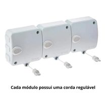 Varal Modular Stendmax Recolhe Automático 3 Módulos 6m Cada Cor Branco Maxeb Stendi