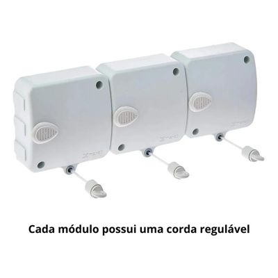 Varal Modular Stendmax Recolhe Automático 3 Módulos 6m Cada Cor Branco Maxeb Stendi