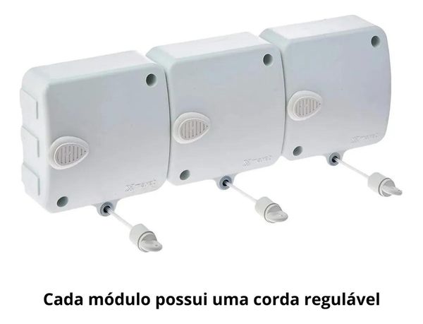 Varal Modular Stendmax Recolhe Automático 3 Módulos 6m Cada Cor Branco Maxeb Stendi