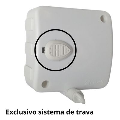 Varal Modular Stendmax Recolhe Automático 3 Módulos 6m Cada Cor Branco Maxeb Stendi