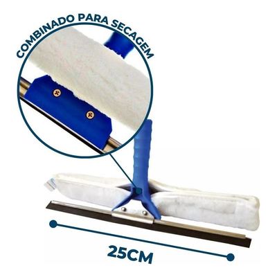 Rodo Sem Cabo Limpa Vidros Régua 25 Cm Combinado Bralimpia