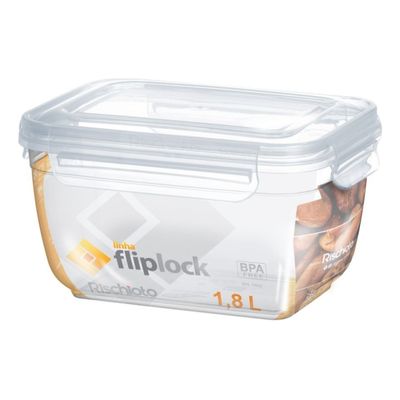 Pote Fliplock Em Plástico Transparente 1800 Ml Rischioto