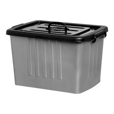 Caixa Organizador Container Rodas Trava 54,5 L Cinza Plasnew Cinza