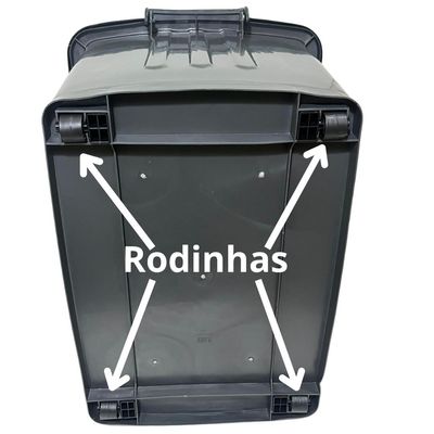 Caixa Organizador Container Rodas Trava 54,5 L Cinza Plasnew Cinza