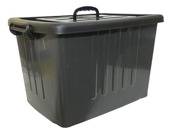 Caixa Organizador Container Rodas Trava 54,5 L Cinza Plasnew Cinza