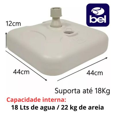 Base Branca Guarda Sol Ombrelone 22k Com Areia Ou Água Bel