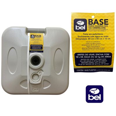 Base Branca Guarda Sol Ombrelone 22k Com Areia Ou Água Bel