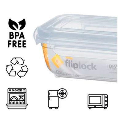 Pote Fliplock Em Plástico Transparente 550 Ml Rischioto