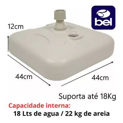 Base Branca Guarda Sol Ombrelone 22k Com Areia Ou Água Bel