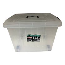 Caixa Organizador Container Com Roda e Alça 54,5l Transparente Plasnew