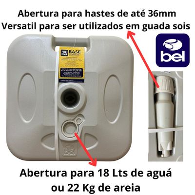 Suporte Para Guarda Sol Base Ombrelone Água Ou Areia Bel