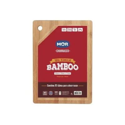 Tábua De Corte De Carne 35x25 Cm De Madeira Bambu Mor Cor Marrom Liso