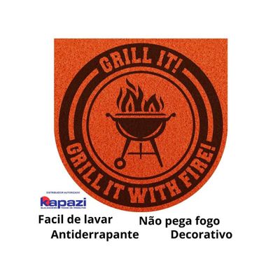 Tapete Capacho Vinil Super Print Kapazi Laranja Grill