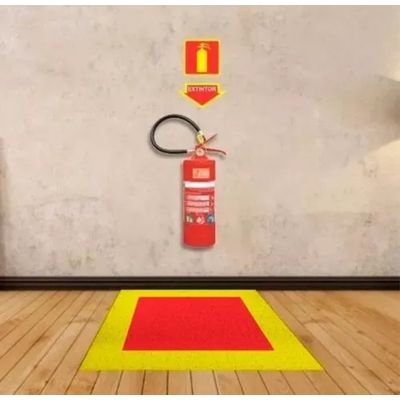 Tapete Para Demarcação De Extintor Firekap 1m X 1m Kapazi